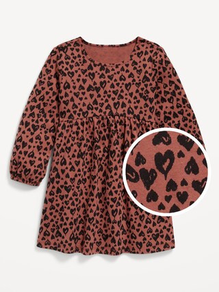 Printed Jersey-Knit Long-Sleeve Dress for Toddler Girls | Old Navy (US)