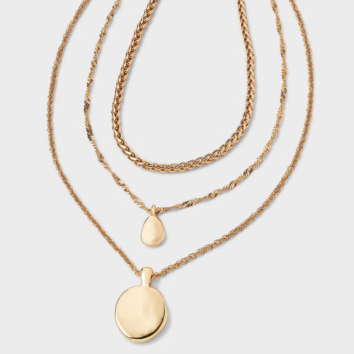 Multi-Strand Coin Drop Necklace - A New Day™ Gold | Target