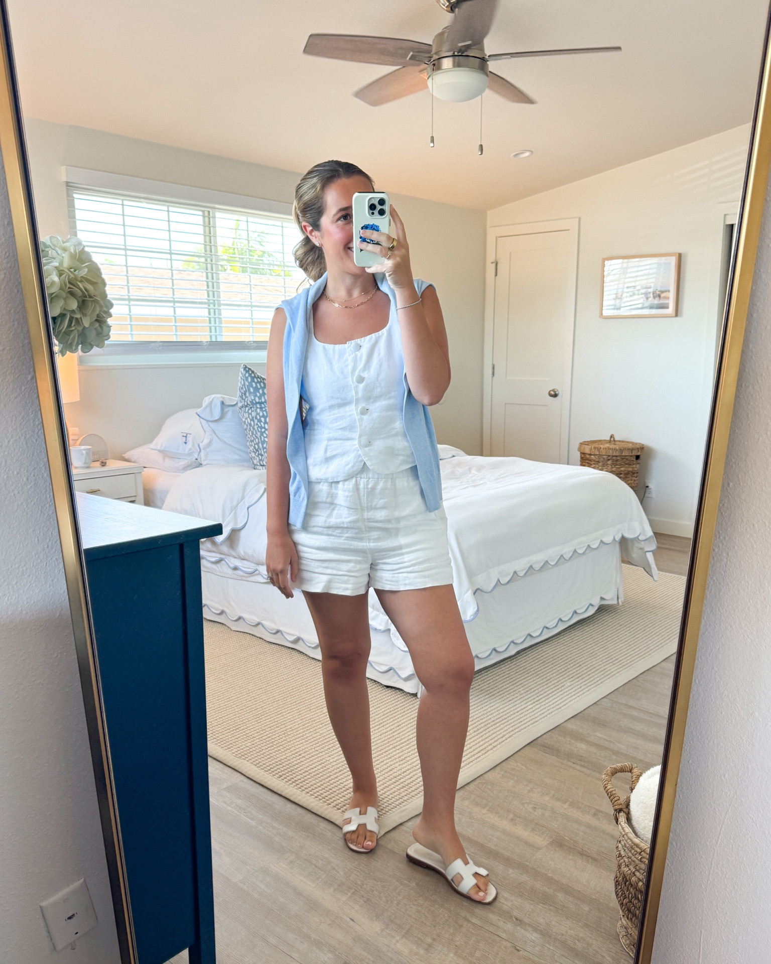 White linen outfit ☀️💙

#LTKFindsUnder100 #LTKSeasonal #LTKFindsUnder50