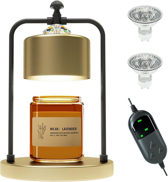 XPMOBQ Candle Warmer Lamp - Electric Candle Lamp Warmer with Timer 1/2/3/6H, 2 Bulbs, Gifts for M... | Amazon (US)
