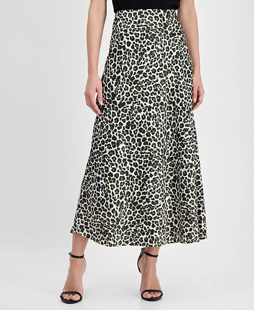 Women's Animal-Print Pull-On Bias Skirt | Macy's