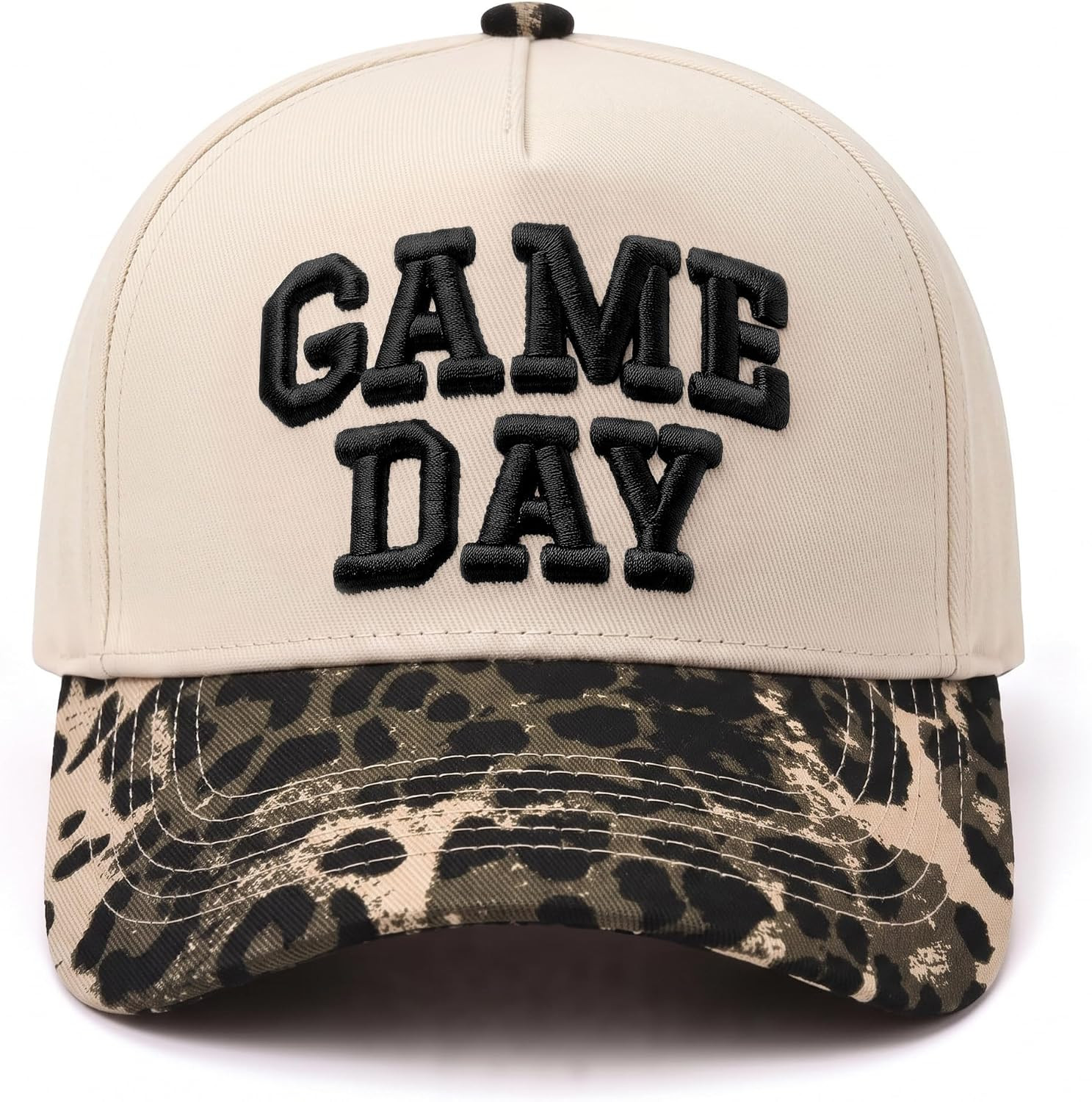 Game Day Hat Retro Embroidered Football Season Hat Leopard Print Cap | Amazon (US)