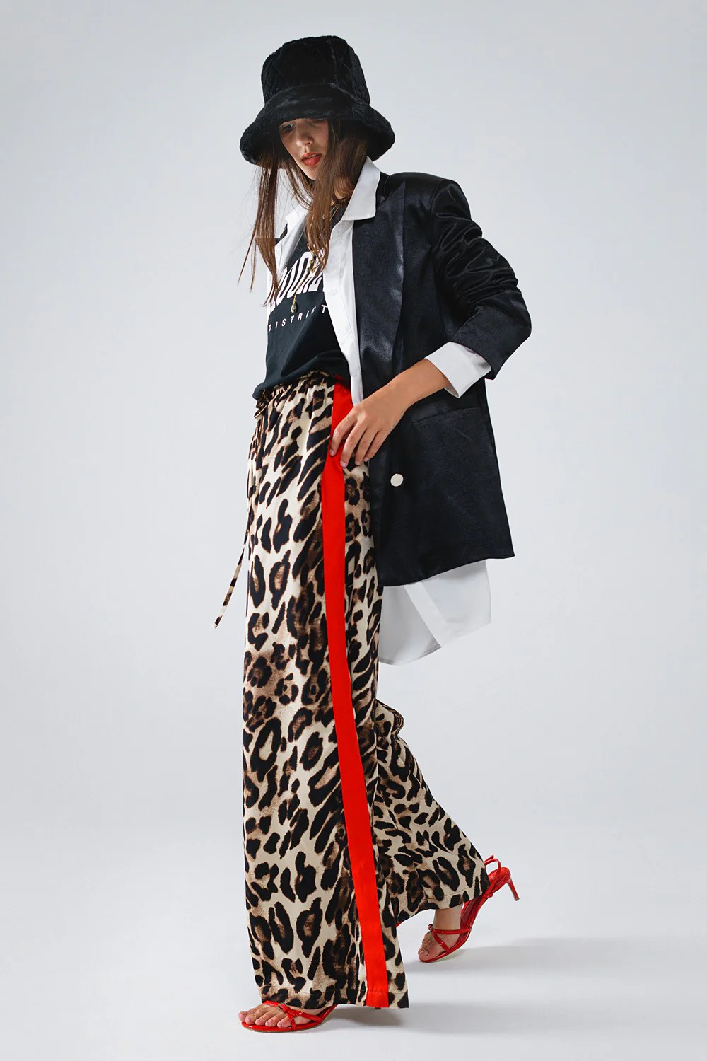 IN STOCK!! Leopard Straight Pants With Red Stripes | Glitzy Bella