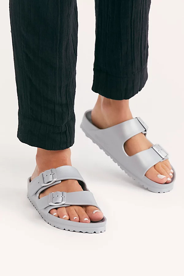 Eva Arizona Birkenstock Sandals by Birkenstock at Free People, Silver, EU 40 | Free People (Global - UK&FR Excluded)