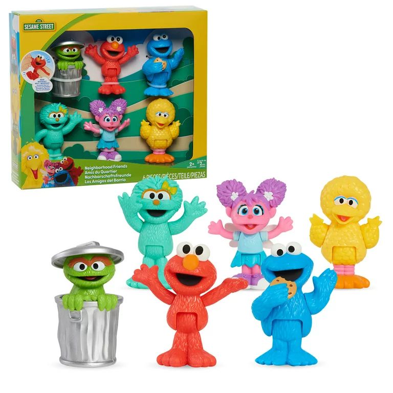 Sesame Street Neighborhood Friends, 6-piece Poseable Figurines, Kids Toys for Ages 2 up | Walmart (US)