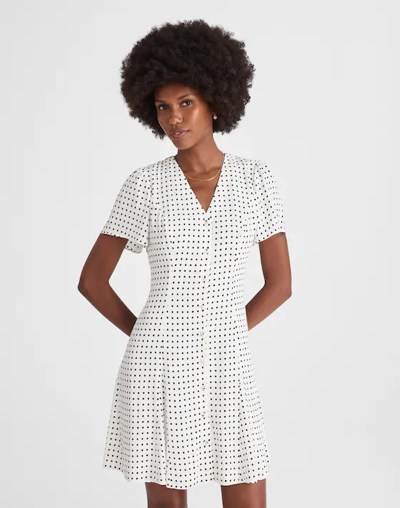 Button-Front Mini Dress | Madewell | Madewell