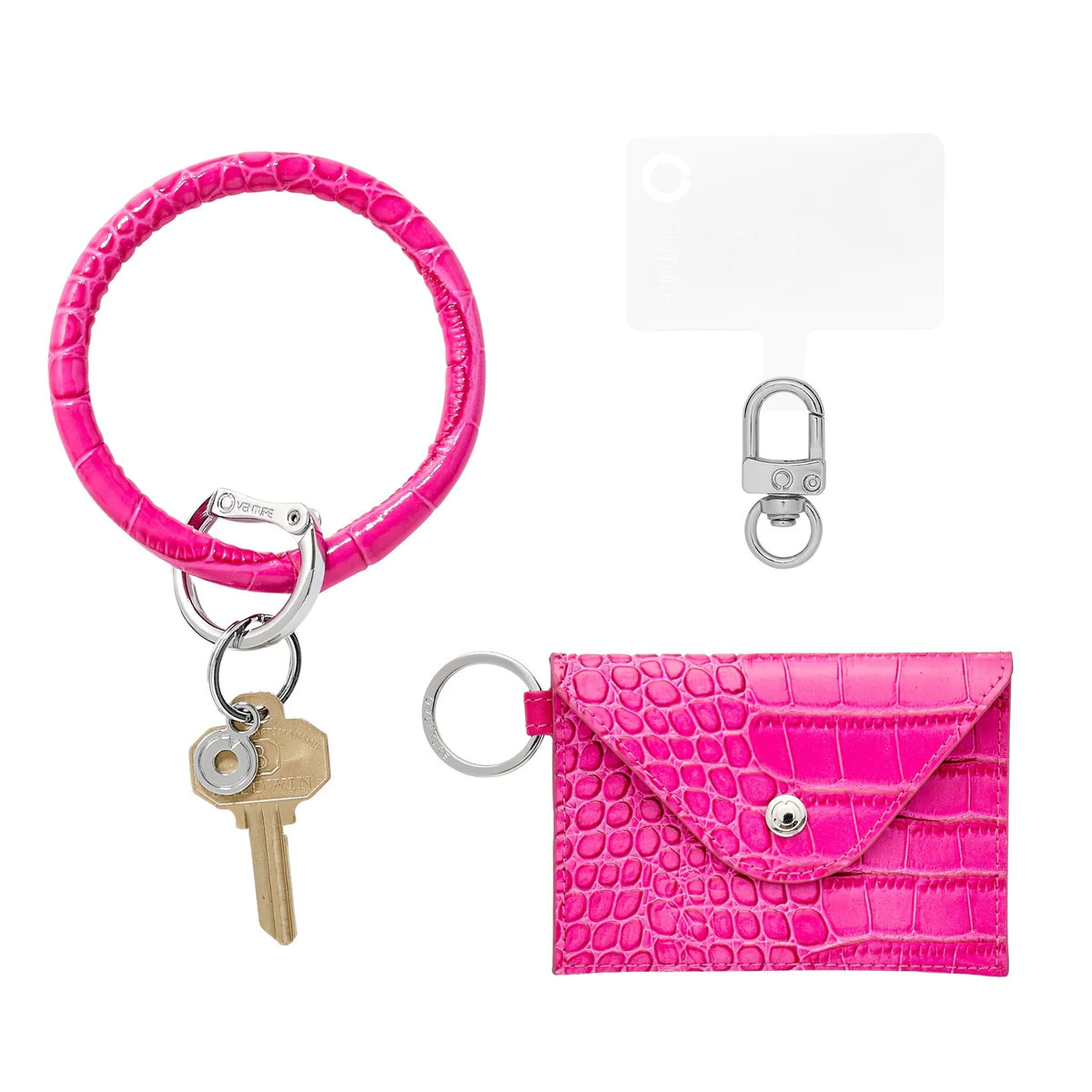 3-in-1 Pink Topaz Leather Mini Envelope Set | Oventure