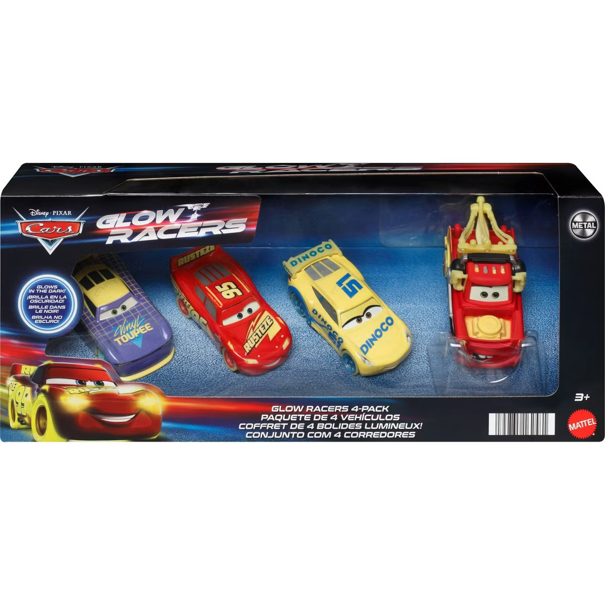 Pixar Cars Glow Racers Diecast Vehicles 4pk - 1:55 Scale | Target
