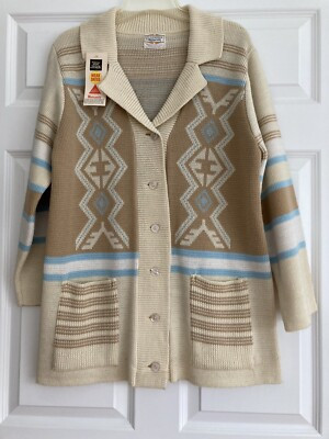 NWT! Vintage 70’s Sturbridge by Roosevelt Boho Aztec Acrylic Sweater Jacket! M/L | eBay US