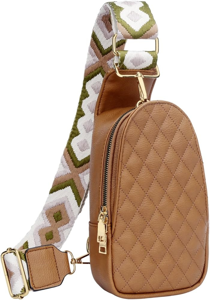 KKXIU Fashion Small Sling Bag for Women Leather Fanny Packs Chest Crossbody Cell Phone Bag... | Amazon (US)