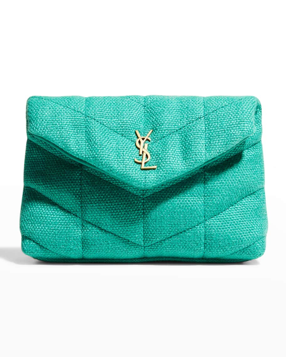 Saint Laurent YSL Small Puffer Canvas Clutch Bag | Neiman Marcus