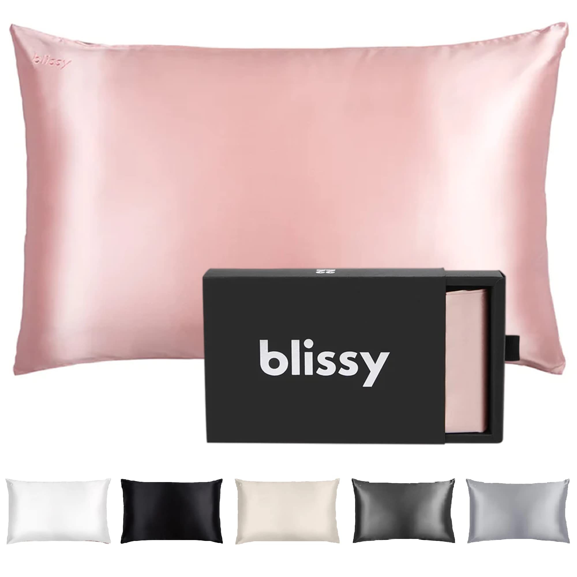 Blissy Silk Pillowcase - 100% Pure Mulberry Silk - 22 Momme 6A High-Grade Fibers - Satin Pillow C... | Amazon (US)
