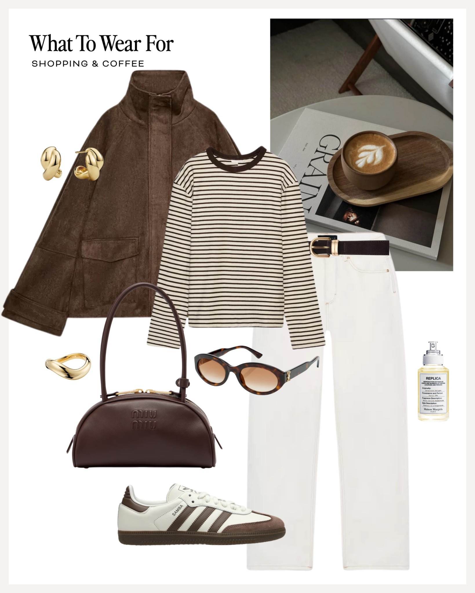 Suede jacket outfits 🤎 

White jeans / brown stripe tee / Zara jacket / adidas samba 

#LTKuk #LTKspring
