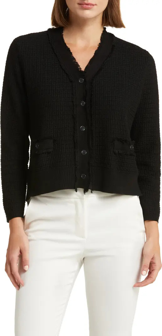 Adrianna Papell Frayed Waffle Knit Cardigan | Nordstromrack | Nordstrom Rack