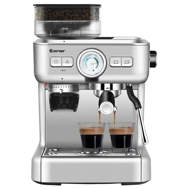 Costway Espresso Cappucino Machine Coffee Maker Stainless Steel w/ Grinder & Steam Wand - Walmart... | Walmart (US)