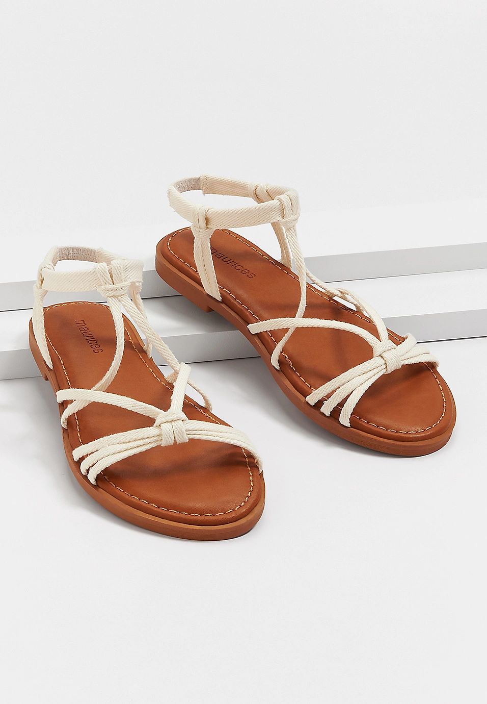 Lacey White Strappy Sandal | Maurices