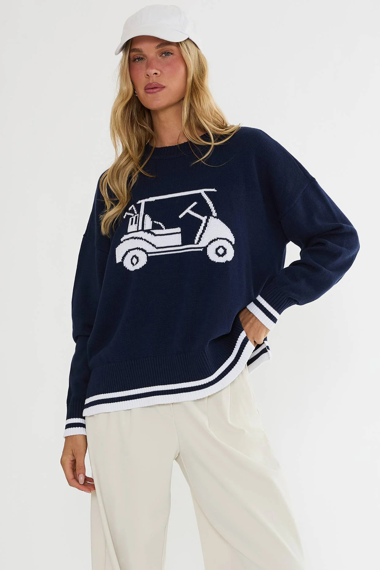 Callie Sweater Dusk Buggy | Golf Cart Knit Sweater | Beach Riot | Beach Riot