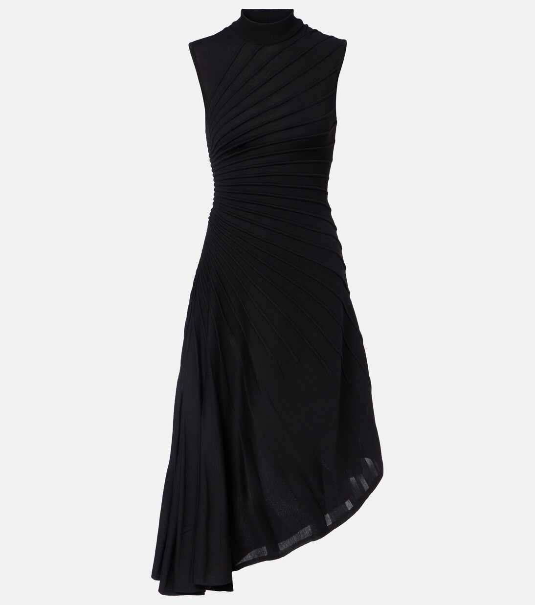 Robe midi asymétrique en laine vierge | Mytheresa (FR)