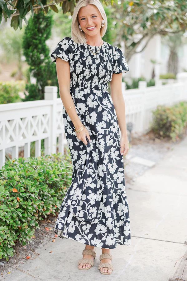 Make The Right Choice Black Floral Maxi Dress | The Mint Julep Boutique