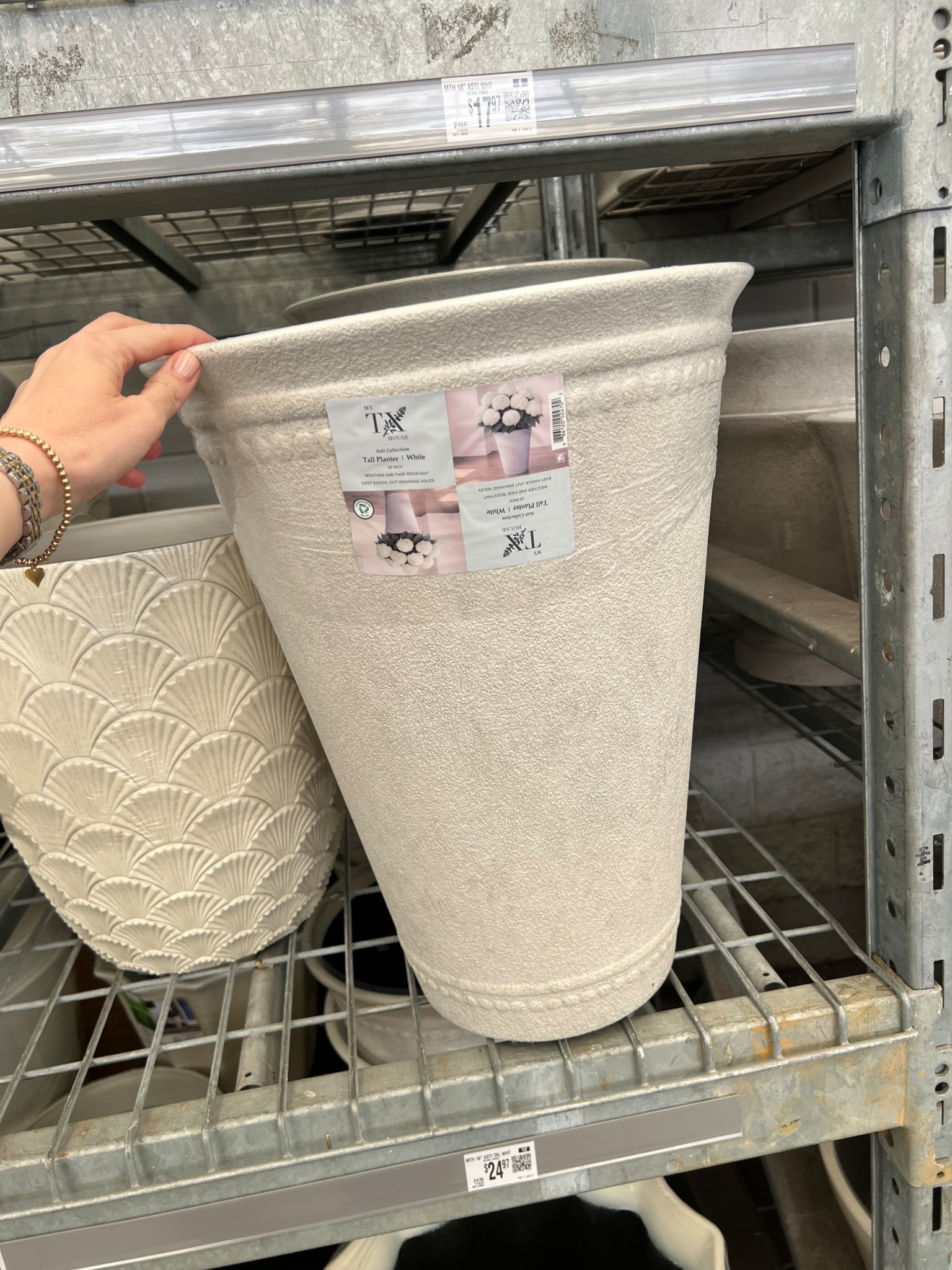 Walmart large planters, beautiful and a great size 