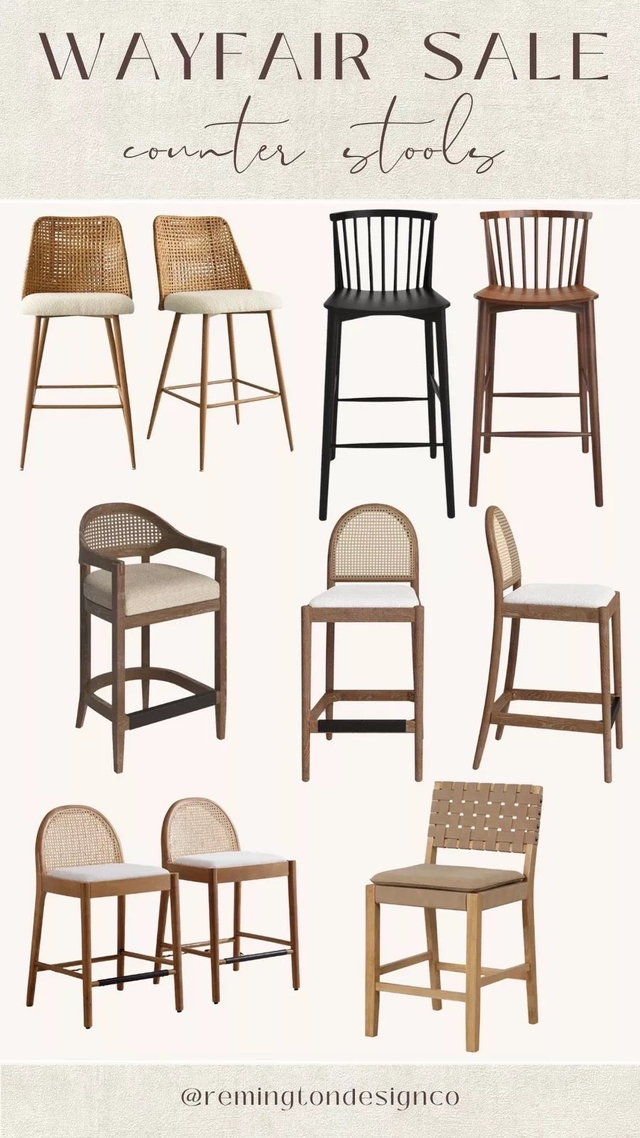 Wayfair counter stools on sale! Loving the design of all of these 🥰 Style tips - Home decor - Counter stools - Home improvement - Interior design - Kitchen furniture