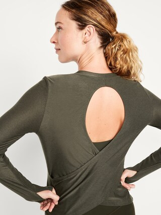 CloudMotion Keyhole Wrap Back Top | Old Navy (US)