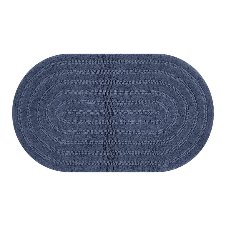 Beautiful Oval Cotton Bath Rug by Drew Barrymore, Nightshadow Blue, 20" x 34" | Walmart (US)