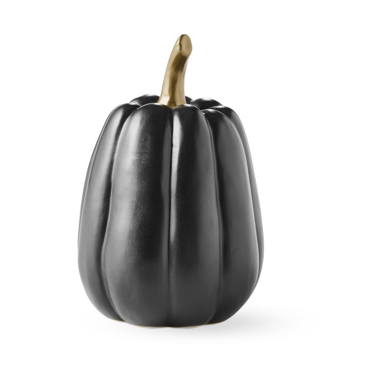Decorative Black & Gold Pumpkin, Medium | Williams-Sonoma