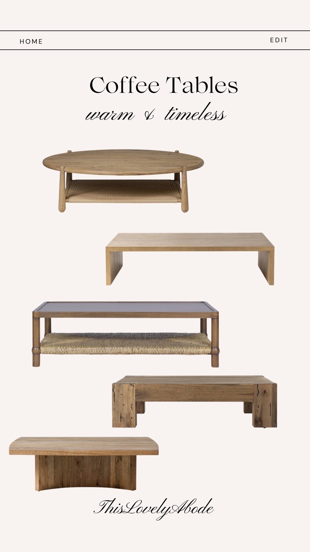 Wood coffee tables bring warmth and character into a living room. Here’s a round up of my favorites. 
#coffeetables #woodcoffeetable #coffeetable #livingroomfurniture

#LTKHome