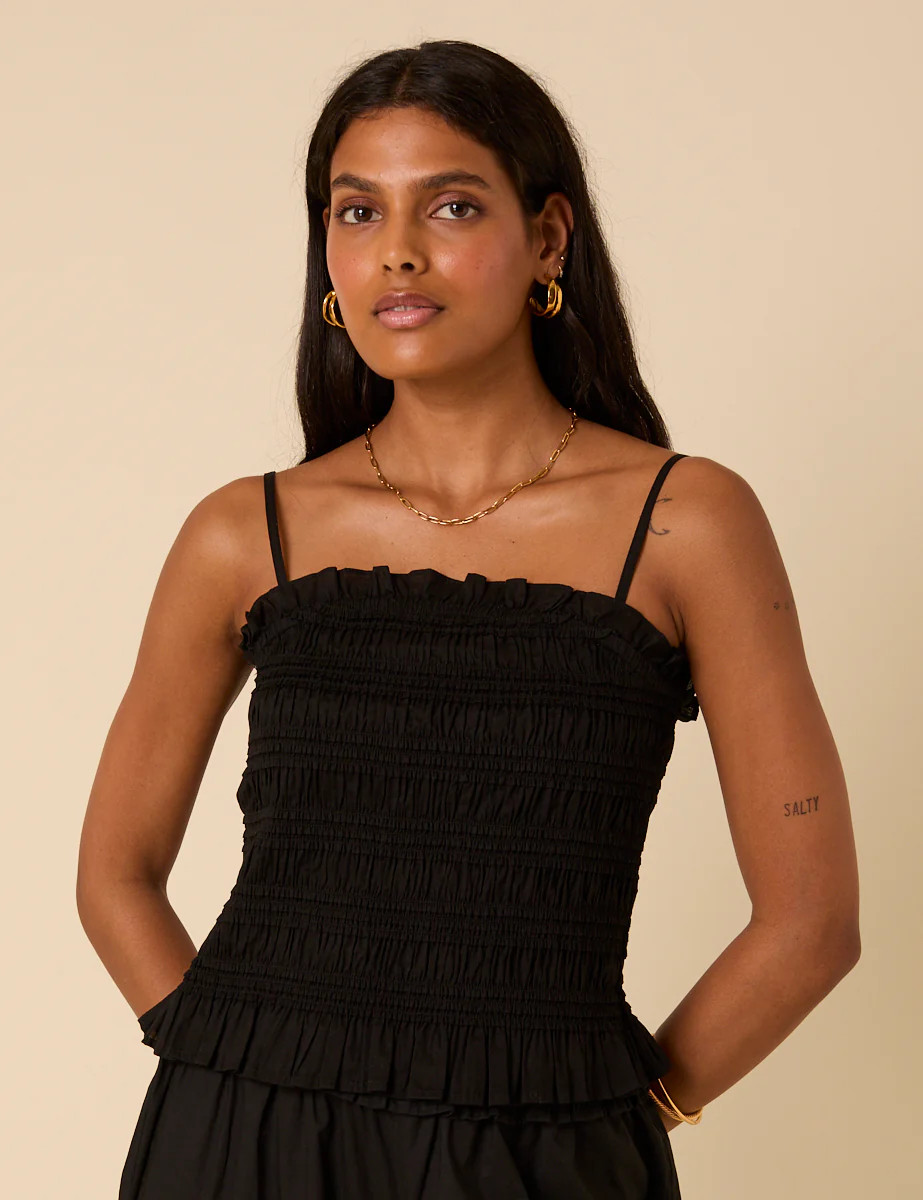 Black Ruched Bandeau Top | Nobody's Child