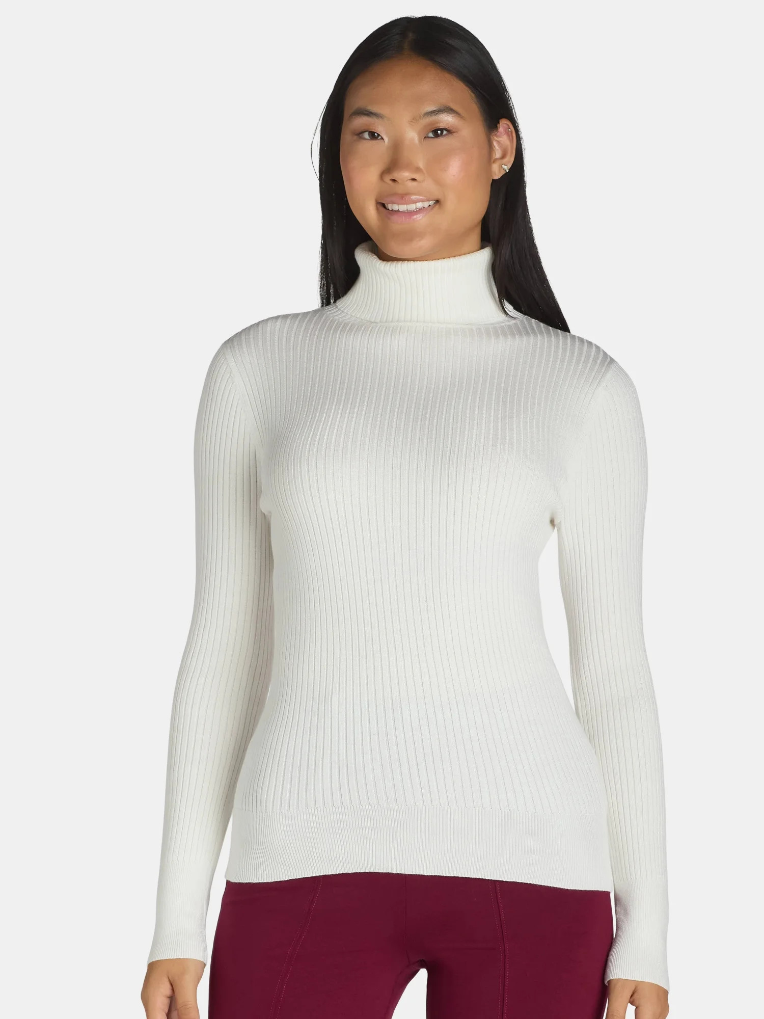 Time and Tru Women's Rib Turtleneck Sweater, Lightweight, Size XS-XXXL | Walmart (US)