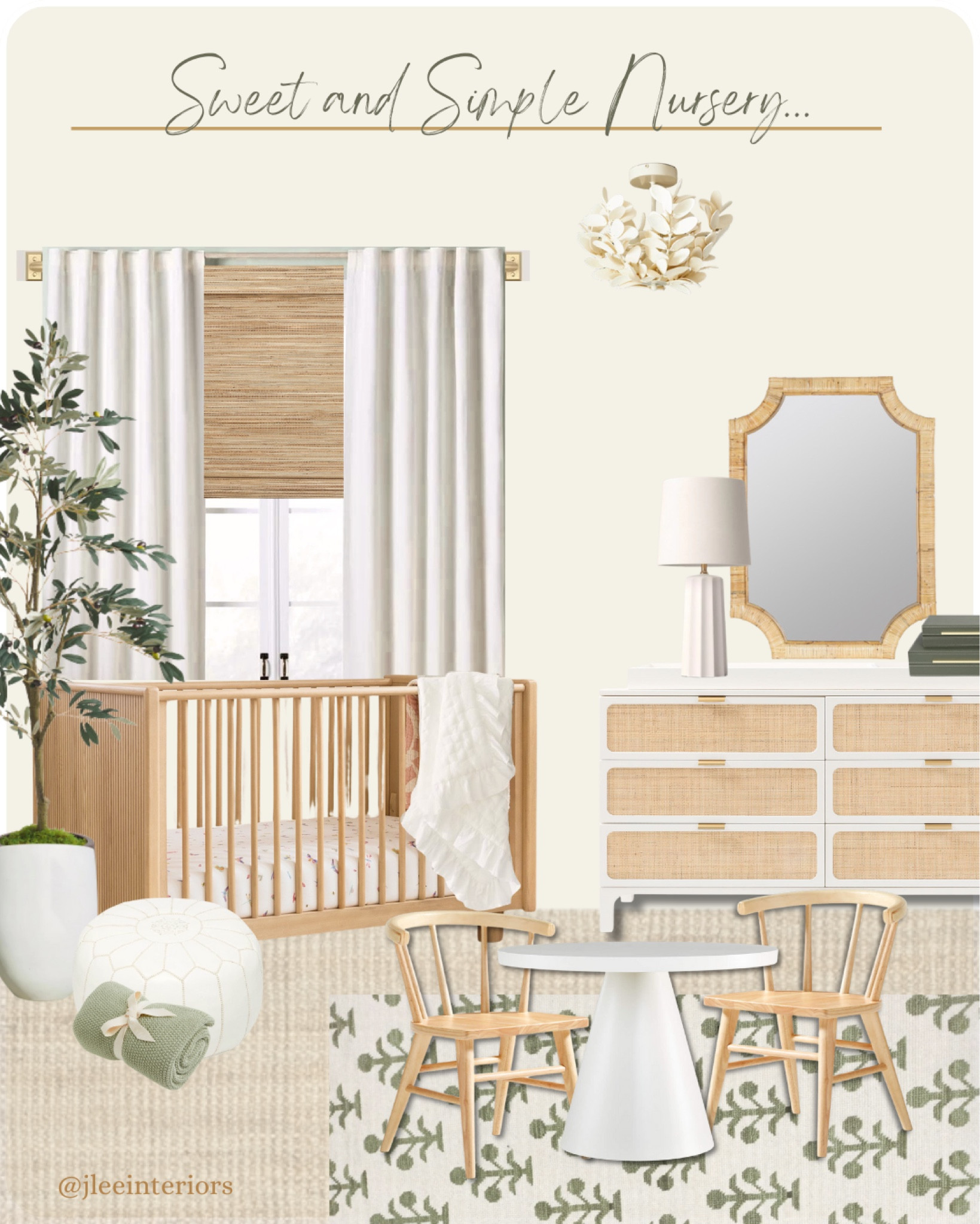 Small and white, clean and bright! A fresh, gender-neutral nursery collage of some of my favorite pieces. 

#NurseryDesign #GenderNeutralNursery #BabyRoom #NurseryDecor #Crab, #Dresser #PlayRoom #FauxOliveTree #rattan #FlutingDetails #Target #Crate&Barrel #CrateAndKids #BambooRomanShade #PotteryBarnKids  #neutralnurserydesign

#LTKkids #LTKbaby #LTKhome