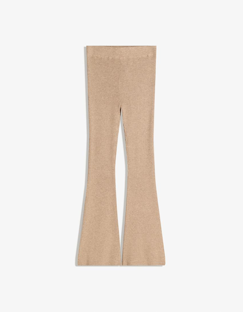 Wide-leg knit trousers - Sweaters and cardigans - Women | Bershka GB