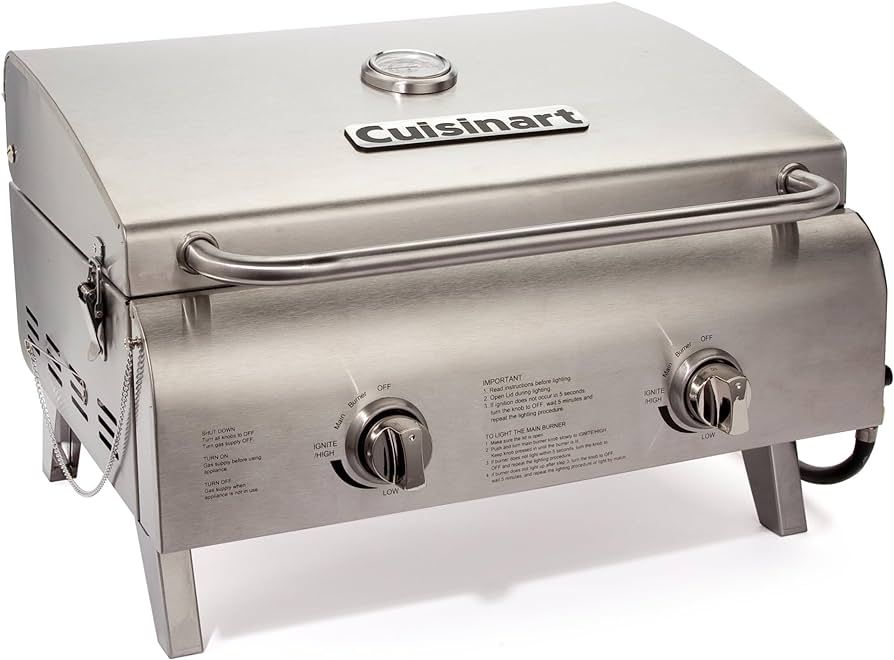 Cuisinart CGG-306 Chef's Style Portable Propane Tabletop 20,000, Professional Gas Grill, Two 10,0... | Amazon (US)