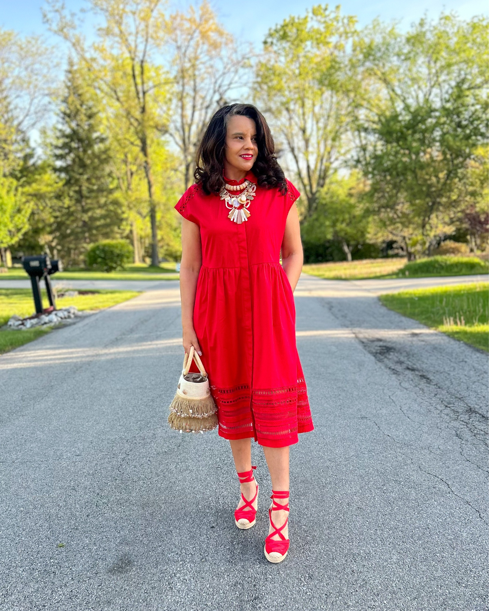It’s always yes to red! A perfect cotton dress with little cutout details!  Currently on sale!

#LTKMidsize #LTKOver40 #LTKSaleAlert