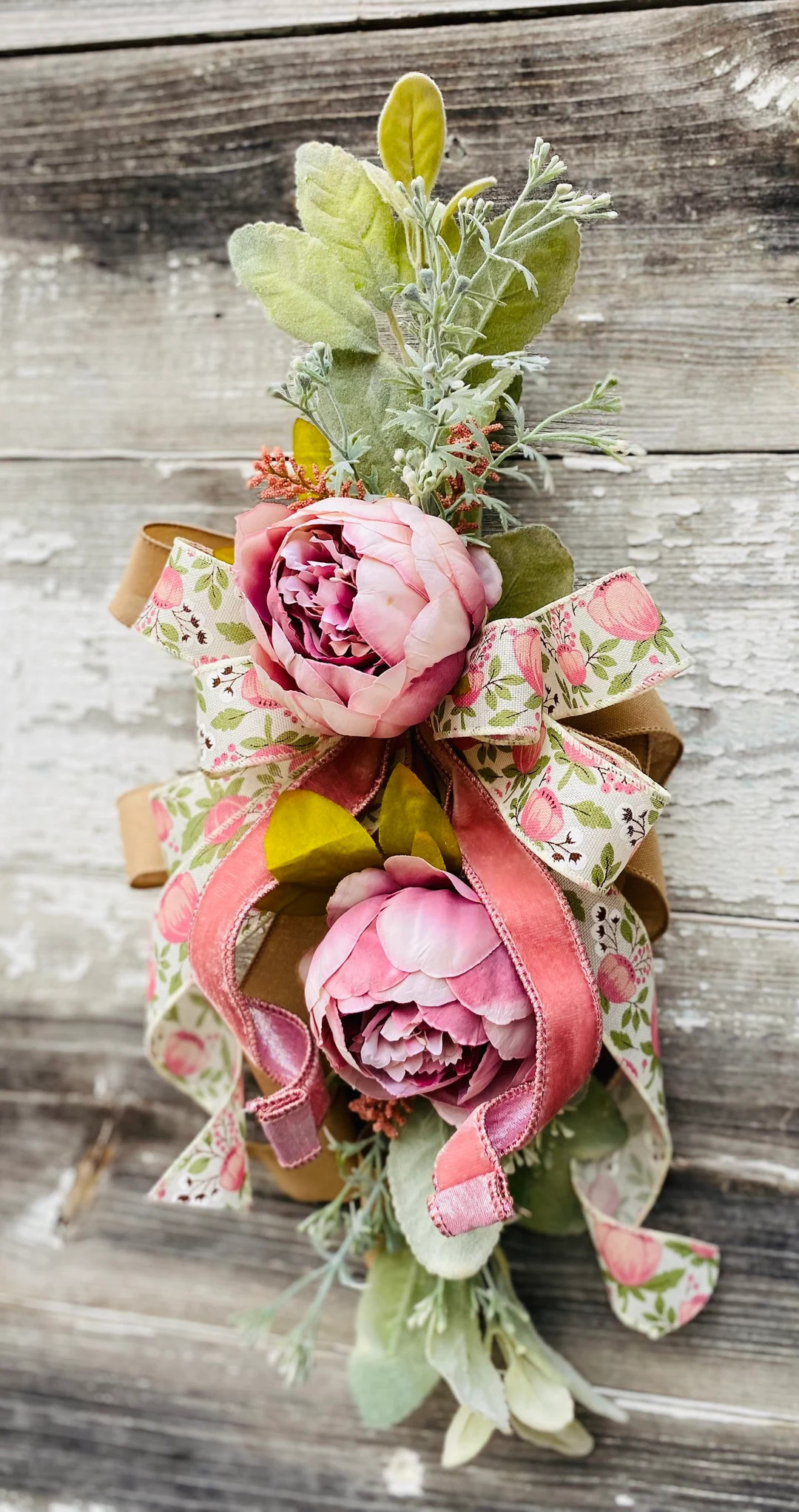 Peony Decor, Lantern Swag, Lantern Decor, Farmhouse Swag, Summer Centerpiece, Floral Door Decor, ... | Etsy (US)