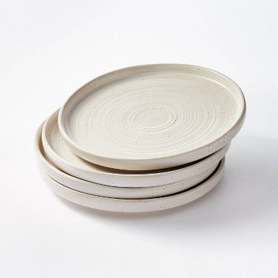 10.6&#34; 4pk Stoneware Glazed Dinner Plates Cream &#8211; Threshold&#8482; designed with Studio ... | Target