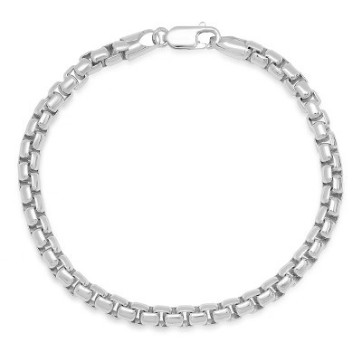 Steeltime unisex Italian sterling silver box link chain bracelet | Target