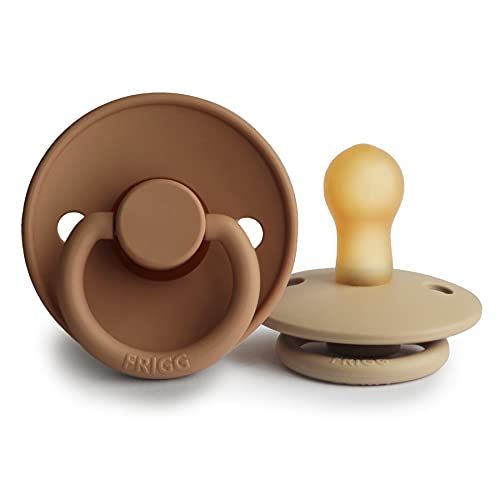 FRIGG Natural Rubber Baby Pacifier | Made in Denmark | BPA-Free (Desert/Cappuccino, 0-6 Months) | Amazon (US)