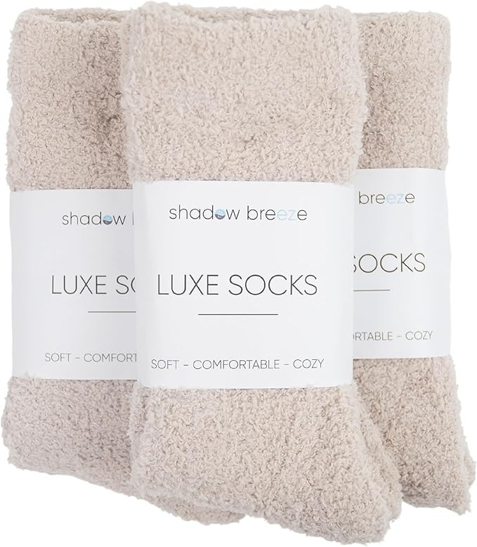 Shadow Breeze Plush Cozy Knit Socks | Super Soft Comfortable Fuzzy Luxe Socks | Amazon (US)