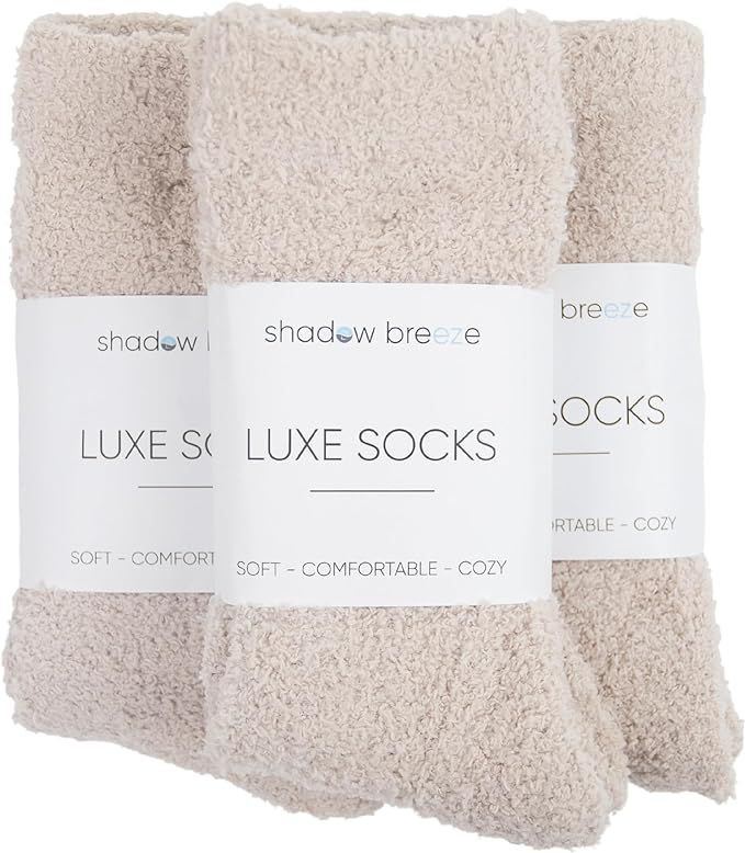 Plush Cozy Knit Socks | Super Soft Comfortable Fuzzy Luxe Socks | Amazon (US)
