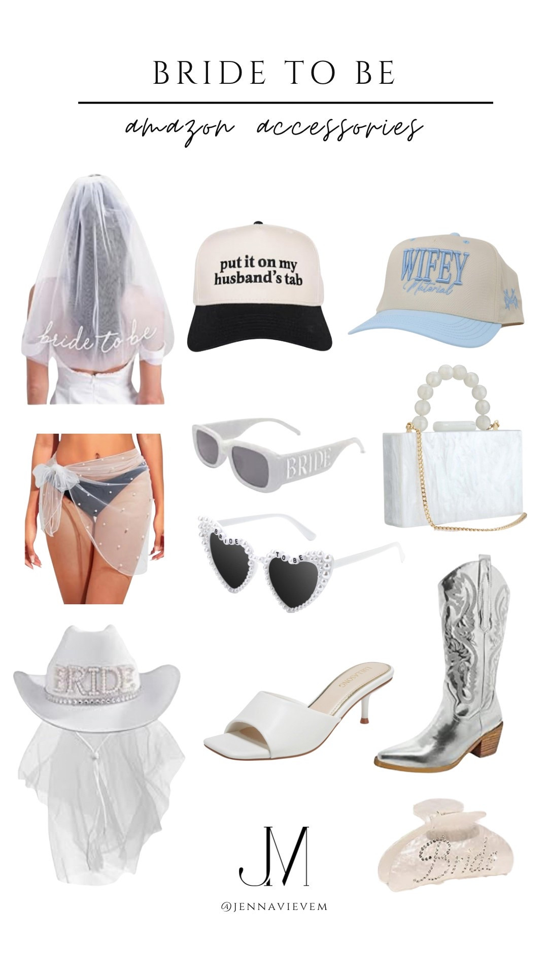 Amazon Bridal accessories for allll the bridal events! This is everything i bought for my Scottsdale bachelorette & hats were for my minimoon🌙

#LTKFindsUnder50 #LTKWedding