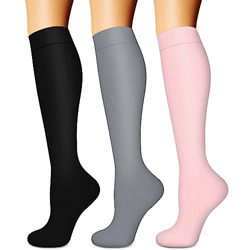 Compression Socks for Women & Men (3 pairs) - Best Support for Nurses, Running, Hiking, Recovery & Flight Socks | Amazon (US)