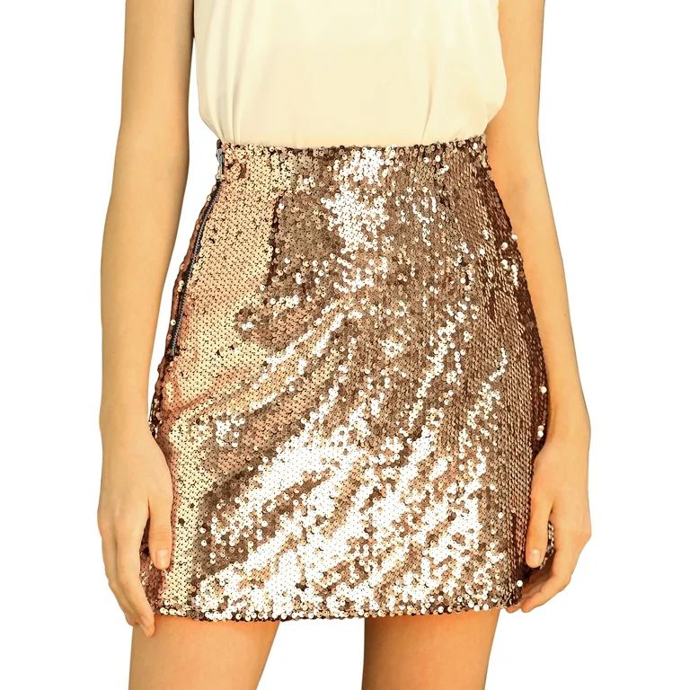 Women's Sequin Sparkle Above Knee Party Mini Pencil Skirt | Walmart (US)