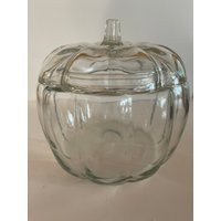 Vintage Anchor Hocking Clear Glass Pumpkin Candy Jar With Lid | Etsy (US)