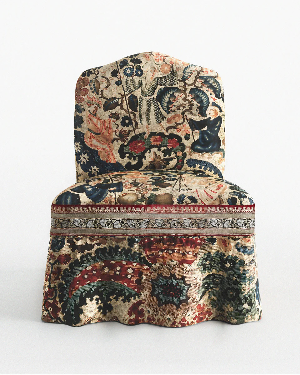 Arjumand's World French Tapisserie Ottoman Chair | Cabana Magazine