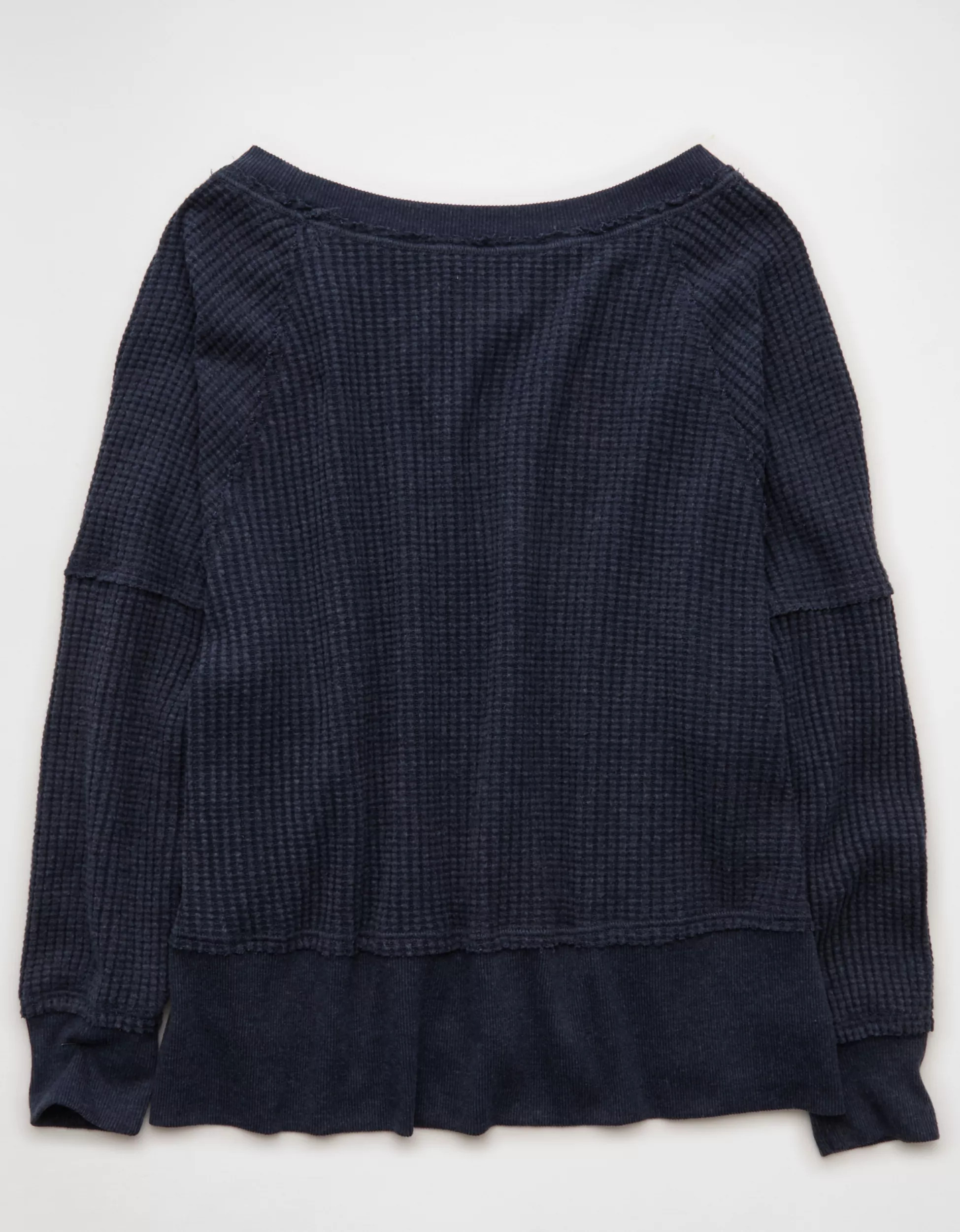 AE Big Hug Off-The-Shoulder Waffle Sweatshirt | American Eagle Outfitters (US & CA)