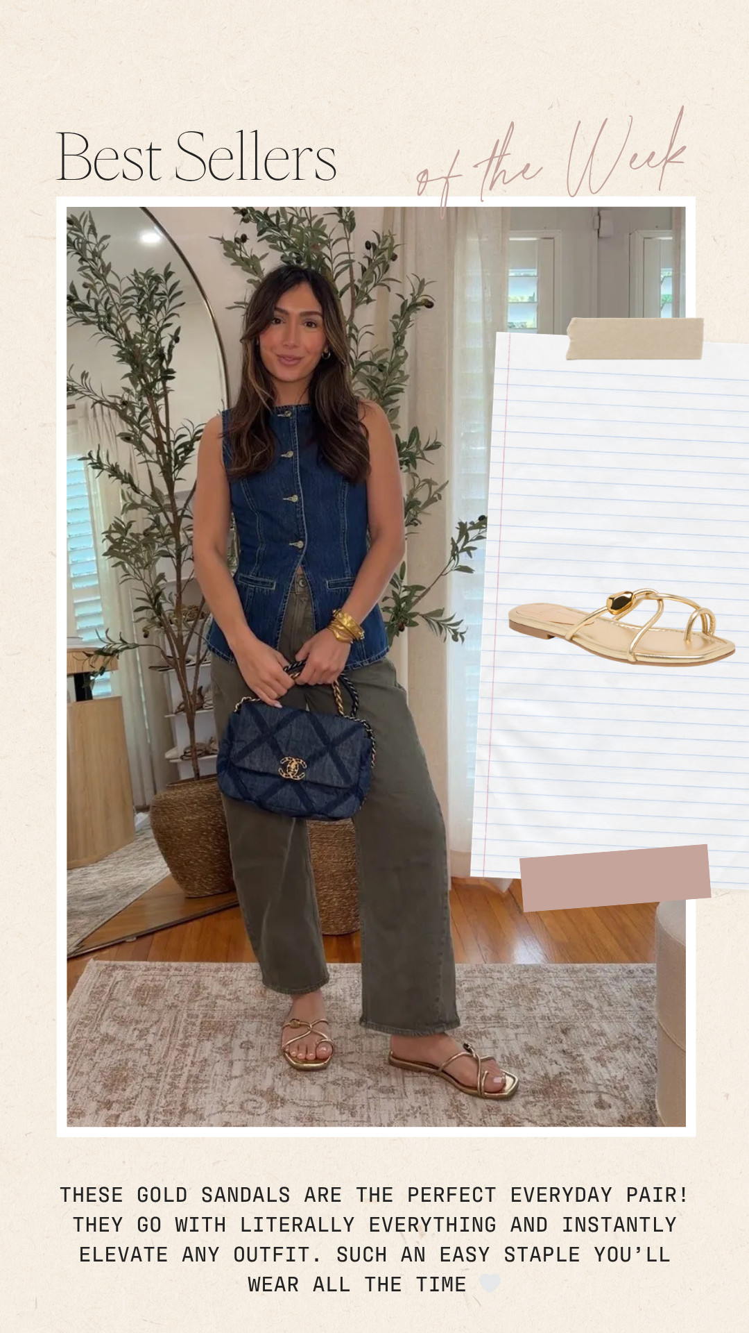 These gold sandals are the perfect everyday pair! They go with literally everything and instantly elevate any outfit. Such an easy staple you’ll wear all the time 🤍 

 #LTKootd #LTKPetite