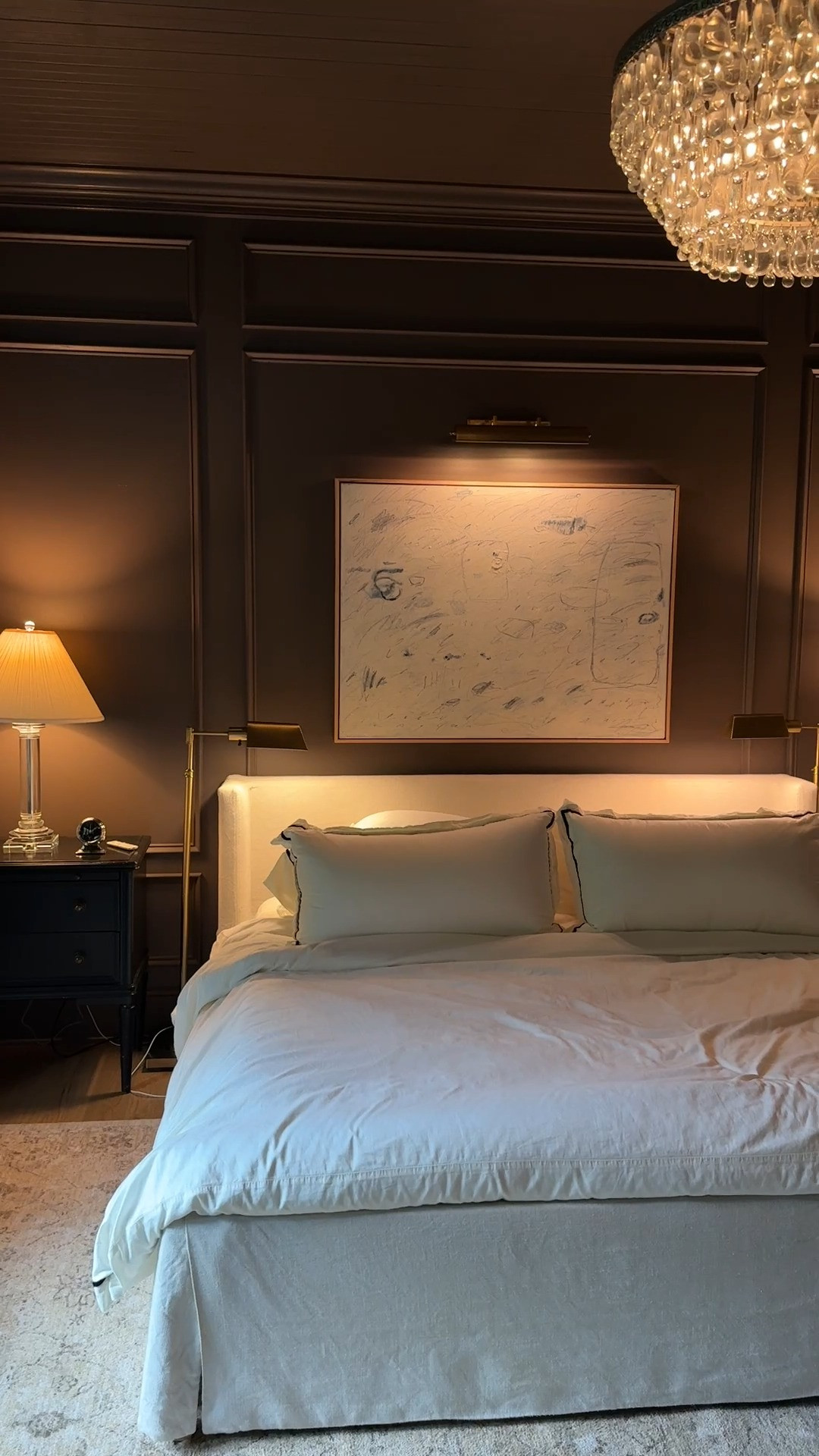 #ad Our bedside lamps had been there for seven years. These replaced them — and then we bought a second shade just to see, a tapered gathered one against the cylinder they came with. Same lamp, completely different mood. Swapping a shade is the cheapest way to change a room's mind. All from @wayfair, linked here. #Wayfair #WayfairPartner 

 #LTKHome
