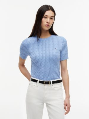 Short-Sleeve Cable Knit Sweater | Tommy Hilfiger | Tommy Hilfiger (US)